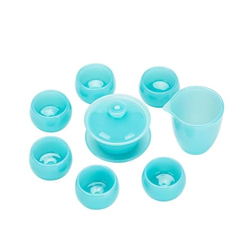 SCZMBLTLNV Teekannen Azurblaues Glas Teeservice Leichte Luxus Kung Fu Teetasse Für Zuhause Terrine Büro Geschenkbox Porzellan-Teeservice Tragbares Teeservice von SCZMBLTLNV