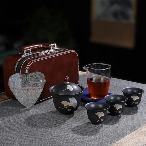 SCZMBLTLNV Teekannen Gehobene Tee Sets Chinesisches Kung Fu Teeset Tragbare Keramik Teetasse Porzellan Service Teetassen Tasse Teezeremonie Teekanne Porzellan-Teeservice Tragbares Teeservice(I) von SCZMBLTLNV