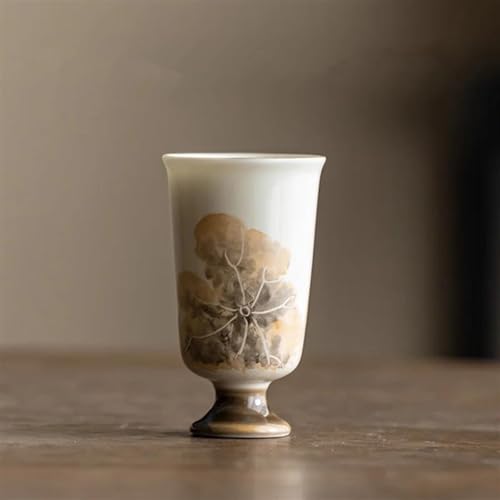 SCZMBLTLNV Teekannen Handbemalte Lotus Teetasse Persönliche Keramik Einzelnes Kung Fu Tee Set Porzellan-Teeservice Tragbares Teeservice(A) von SCZMBLTLNV
