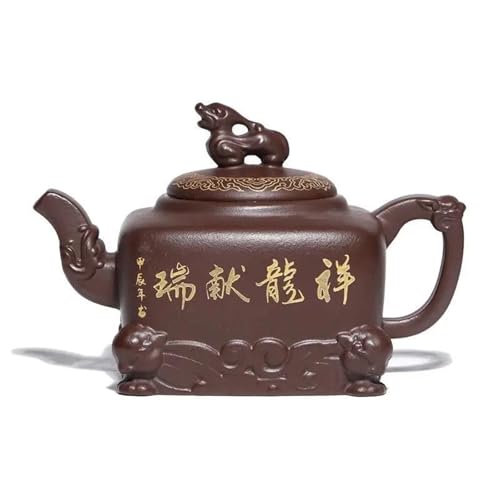 SCZMBLTLNV Teekannen Handgemachter Glückstier-Drachentopf Roherz Lila Schlammkessel Mit Sieb Zisha-Teeset Geschenk 290 Ml Ton-Teekannen Porzellan-Teeservice Tragbares Teeservice SCZMBLTLNV Teekannen Handgemachter Glückstier-Drachentopf Roherz Lila Schlammkessel Mit Sieb Zisha-Teeset Geschenk 290 Ml Ton-Teekannen Porzellan-Teeservice Tragbares Teeservice von SCZMBLTLNV