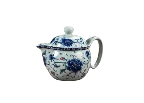 SCZMBLTLNV Teekannen Haushalt Kleine Blume Muster Teekanne Keramik Kung Fu Tee-Set Einzigen Topf Blau Und Weiß Porzellan Porzellan-Teeservice Tragbares Teeservice(Type-I) von SCZMBLTLNV