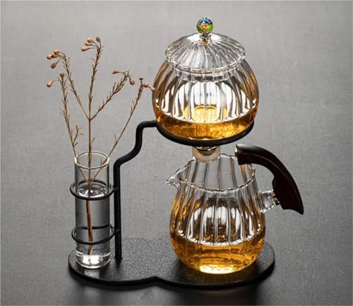 SCZMBLTLNV Teekannen Haushalt Pu'er Duftenden Kung Fu Tee Tee-Set Infuser Trinken Kreative Blume Anordnung Teekanne Glas Faul Automatische, Der Porzellan-Teeservice Tragbares Teeservice(Type-B) von SCZMBLTLNV