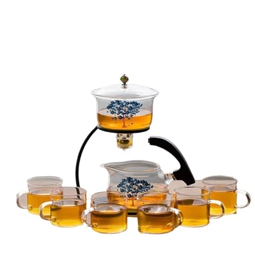 SCZMBLTLNV Teekannen Haushalt Pu'er Duftenden Kung Fu Tee Tee-Set Infuser Trinken Maker Verfärbung Teekanne Glas Automatische, Der Porzellan-Teeservice Tragbares Teeservice(Type-C) von SCZMBLTLNV