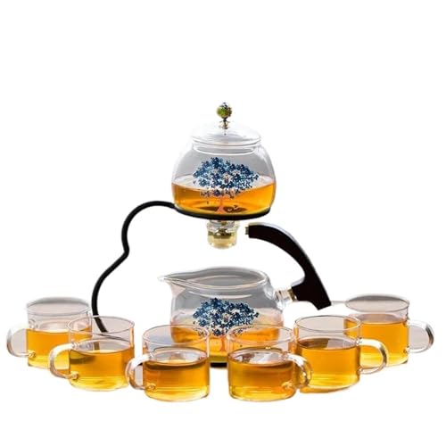 SCZMBLTLNV Teekannen Haushalt Pu'er Duftenden Kung Fu Tee Tee-Set Infuser Trinken Maker Verfärbung Teekanne Glas Automatische, Der Porzellan-Teeservice Tragbares Teeservice(Type-D) von SCZMBLTLNV