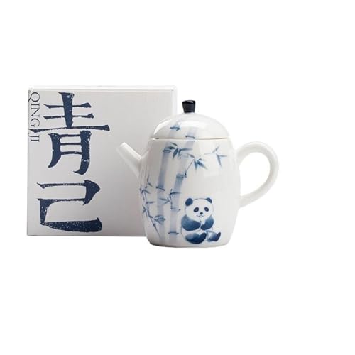SCZMBLTLNV Teekannen Milch Oolong Tee Guan Yin Jasmin Teegeschirr Typ Chinesische Keramik Wasserkocher Handbemalte Panda Teekanne Zeremonie Set Porzellan-Teeservice Tragbares Teeservice von SCZMBLTLNV