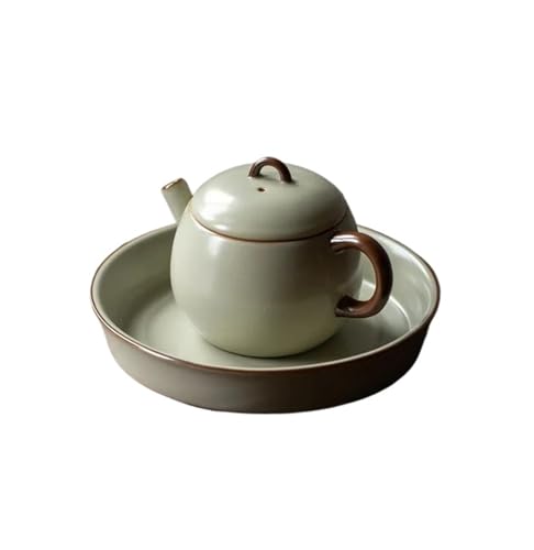 SCZMBLTLNV Teekannen Rezeption Einzeltrinken Herstellung Japanischen Stil Haushalt Keramik Kung Fu Set Bohnen Gelb Ru Ofen Teekanne Porzellan-Teeservice Tragbares Teeservice(B) von SCZMBLTLNV