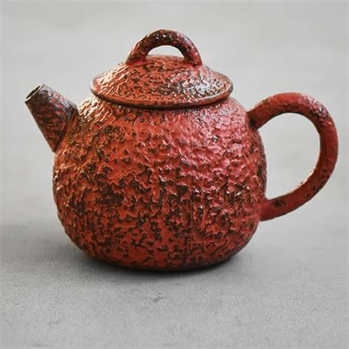 SCZMBLTLNV Teekannen Uralte Grobe Keramikkanne Teekessel Mit Filter Kung-Fu-Teegeschirr-Kollektion Handgefertigte Pulver-Yin-rote Teekanne 150 Ml Porzellan-Teeservice Tragbares Teeservice von SCZMBLTLNV