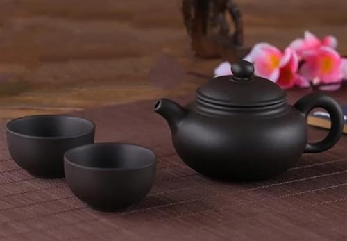 SCZMBLTLNV Teekannen Yixing 1 Topf 2 Tassen Lila Ton Tee-Set China Kung Fu Tee-Sets Xishi Tee Zeremonie Zisha Keramik Teetasse Porzellan-Teeservice Tragbares Teeservice(A) von SCZMBLTLNV