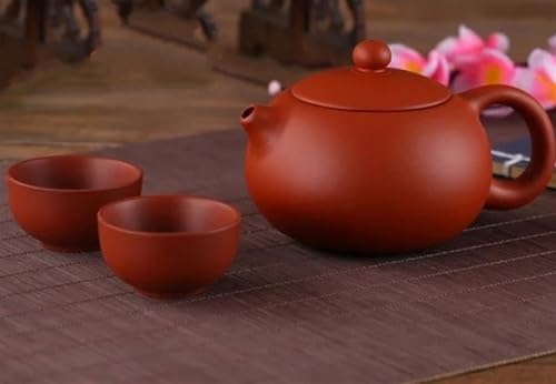 SCZMBLTLNV Teekannen Yixing 1 Topf 2 Tassen Lila Ton Tee-Set China Kung Fu Tee-Sets Xishi Tee Zeremonie Zisha Keramik Teetasse Porzellan-Teeservice Tragbares Teeservice(D) von SCZMBLTLNV