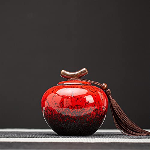 SCZMBLTLNV Urne Für Haustiere Pet Urn for Dogs Cats Ashes Keepsake Memorial Box Funeral Set Burial Urns for Cremated Remains Ash Vial Adult Funeral Urn Pet Cat and Dog Urn 84611(Red) von SCZMBLTLNV