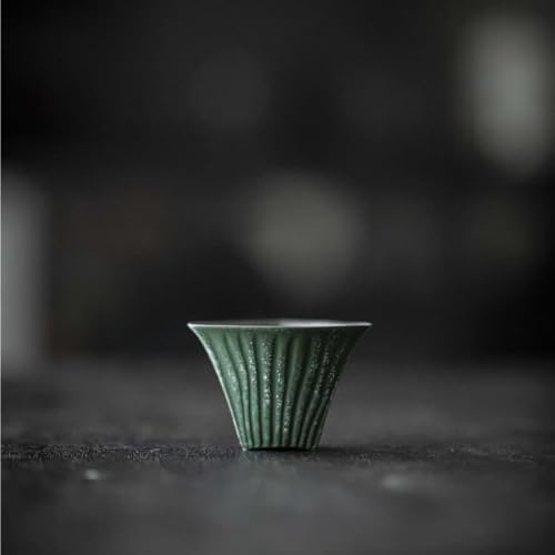 Teekannen Handgefertigtes Keramik-Teetrink-Porzellan Einzeltasse Trinkgeschirr Kung-Fu-Tee-Set 40 Ml Handbemalte Dunkelgrüne Dreieckige Kleine Teetasse Porzellan-Teeservice Tragbares Teeservice(A) von SCZMBLTLNV