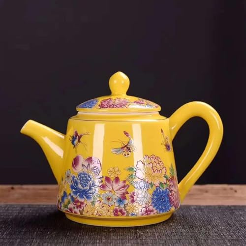 Teekannen Keramik-Emaille-Teekanne Farbig Bemalt Wassertopf Teetasse Deckel Schüssel Beheizter Wasserkocher Infuser Teekanne Ton Kung-Fu-Tee-Set Porzellan-Teeservice Tragbares Teeservice(C) von SCZMBLTLNV