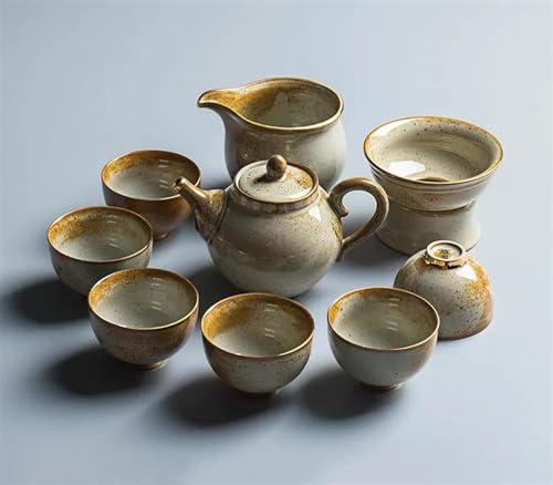 Teekannen Tragbare Sieb Tasse Hause Teegeschirr Drink Chinesischen Retro Keramik Tee-Sets Handgemachte Wasserkocher Teetasse Teekanne 10 Teile/satz Porzellan-Teeservice Tragbares Teeservice(B) von SCZMBLTLNV