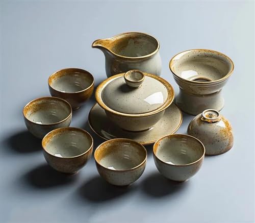 Teekannen Tragbare Sieb Tasse Hause Teegeschirr Drink Chinesischen Retro Keramik Tee-Sets Handgemachte Wasserkocher Teetasse Teekanne 10 Teile/satz Porzellan-Teeservice Tragbares Teeservice(D) von SCZMBLTLNV