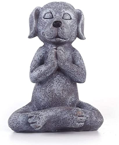 SCZWP8 Hund Buddha Meditation Hund Statue Yoga Hund beten Pose Beton Zen Statue Zen Garten Dekoration Buddha Statue Hund für Ihr Wohnzimmer Büro Desktop Home Ornament Housewa von SCZWP8