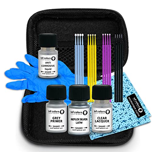 SD COLORS Ausbesserungslack-Set Care Reflex Silver LA7W, kompatibel mit VW / Audi Small Edition Set von SD COLORS