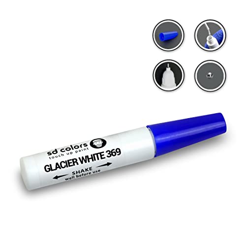 SD COLORS Ausbesserungslackstift-Reparaturset, 12 ml, Farbcode 369, Glacier White (Nur Lackierung) von SD COLORS