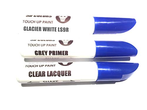 SD COLORS Glacier White LS9R LS9R 2Y S9R Lackstift Reparaturset 12 ml Kratzerpinsel Farbe + Grundierung + Lack von SD COLORS