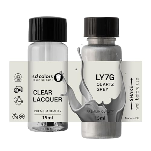 SD COLORS LY7G QUARTZ GRAY Ausbesserungslack, 5 ml, Reparatur-Pinsel, Farbcode LY7G, Quarzgrau (Lack + Lack) von SD COLORS