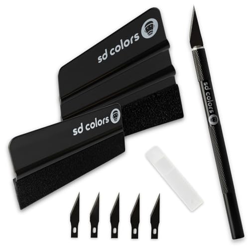SD COLORS Neues Set enthält 2 Filzkanten-Rakel und Schneidwerkzeug für Auto, Vinyl-Fensterfolien, selbstklebende Vinyl-Fensterfolien, Kontaktfolien, Glasaufkleber, Bastelarbeiten SD COLORS Neues Set enthält 2 Filzkanten-Rakel und Schneidwerkzeug für Auto, Vinyl-Fensterfolien, selbstklebende Vinyl-Fensterfolien, Kontaktfolien, Glasaufkleber, Bastelarbeiten von SD COLORS