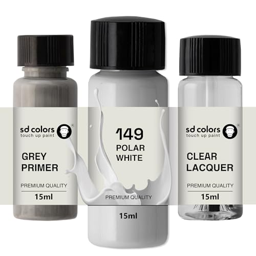 SD COLORS Polar White 149/9149 Lackstift, 8 ml (Lack + Grundierung + Lack) von SD COLORS