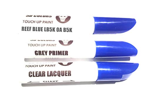 SD COLORS REEF BLUE LB5K 0A B5K Lackstift-Reparatur-Set, 12 ml, Pinsel mit Kratzabsplitterung, Farbcode LB5K 0A B5K Riffblau (Lack + Grundierung + Lack) von SD COLORS