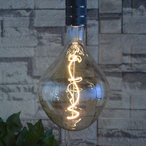 SD LUX Vintage LED Lampen Globe Leuchtmittel 5W 250LM(entspricht 25W) E27 XXL LED Leuchtmittel dimmbar Edison Glühbirne Pendelleuchte Warmweiß 2200K,1 Stück (A165SL) von SD LUX