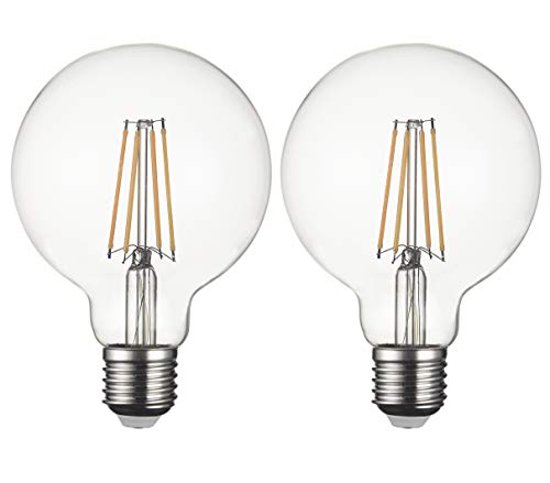 SD LUX LED Glühbirne Base E27 Globus G95, 8W 850 Lumen Filament Lampen, ersetzt 75W Glühfadenlampe, 2700K Warmweiß Glühbirnen,Schraube Edison Lampe, nicht dimmbar, 2er Pack von SD LUX