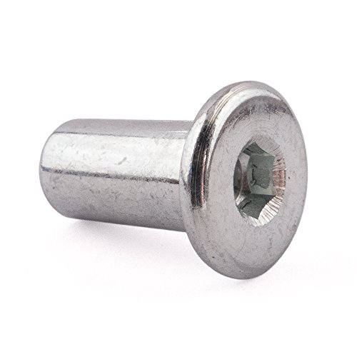 Stahl Stoßverbinder Kappen, vernickelt, M6 x 17 mm, 5-mm-Antrieb, 50 Stück von SD Products