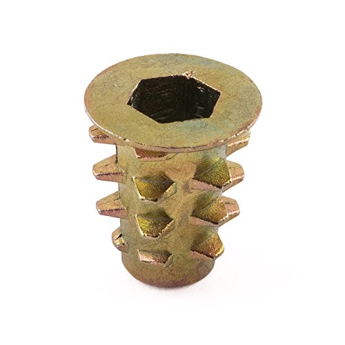 Typ D Gewinde Holz Einsatz Muttern, Zink gelb, M6 x 13, 100 Stück Typ D Gewinde Holz Einsatz Muttern, Zink gelb, M6 x 13, 100 Stück von SD Products