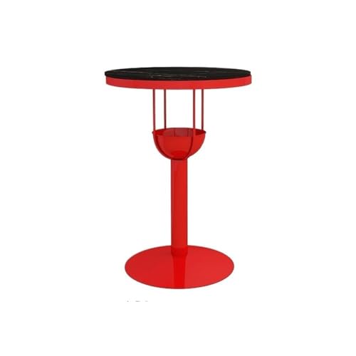 Multifunktional Red Rock Slab Eisen Bartisch Home Balkon Freizeit Runder High Top Pub Tisch for Milchteeladen, Café Balkon(Klein) von SDA287MZ