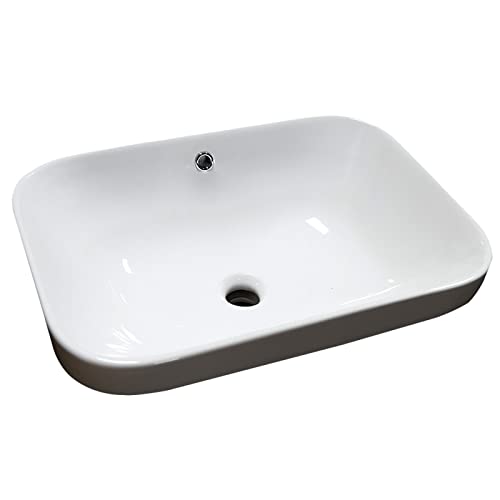Praktisch Modernes Porzellan-Waschbecken in Weiß über der Theke, Keramik-Waschbecken, Kunstwaschbecken for Toilette, Waschtisch, 55,9 x 39,9 cm ästhetisch von SDA287MZ