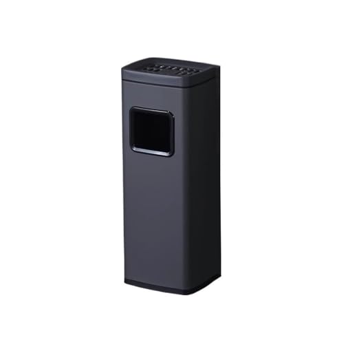 SDA287MZ Aschenbecher Vertikaler Mülleimer aus Edelstahl for den Innen- und Außenbereich mit Aschensäule und Raucherbereich Standascher(Schwarz) von SDA287MZ