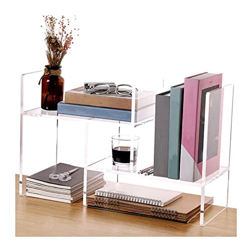 SDA287MZ Bücherregal Verstellbares transparentes Acryl-Desktop-Bücherregal Desktop-Organizer Desktop-Aufbewahrungs-Organisator-Display-Regal Bücherregal Büro-Schreibtisch-Bücherregal Büroregal von SDA287MZ