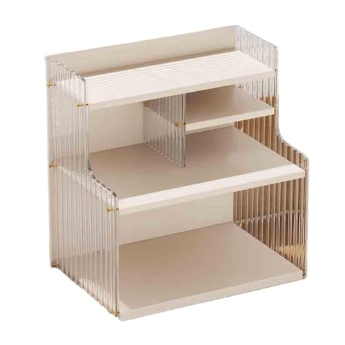SDA287MZ Bücherregal Weißes Desktop-Bücherregal mit Density Board Organizer, mit Aufbewahrungsregal aus Kunststoffleitblechen, for das Arbeitszimmer im Wohnzimmer Büroregal(L34xW23xH35 cm) von SDA287MZ