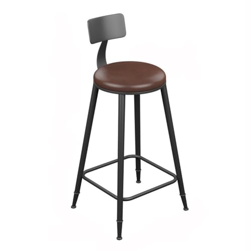 SDA287MZ Küchenhocker Brauner Barhocker mit Rückenlehne, Eisen, Retro-Hochstuhl, mehrere Größen erhältlich Barstuhl(XS) von SDA287MZ