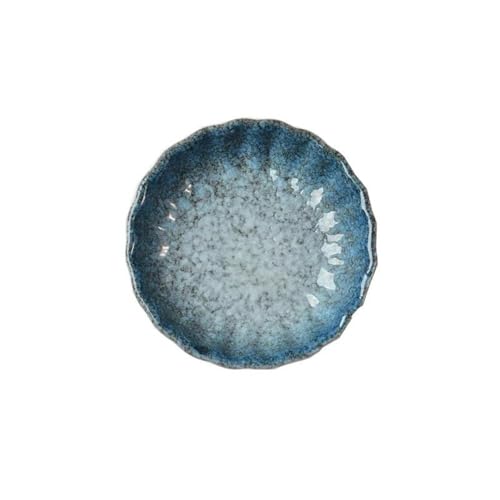 SDA287MZ Sojasauce Schälchen Runde Saucenschale Keramik Gewürzschale Barbecue Sauce Geschmack Platte Home Snack Platte Stücke Dip Schälchen(Blue) von SDA287MZ