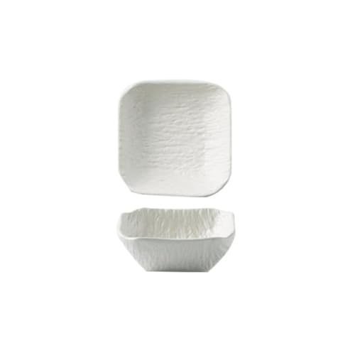 SDA287MZ Sojasauce Schälchen Stein Textur Platz Sauce Gericht Western Restaurant Dip Kleine Schüssel Keramik Restaurant Dip Geschmack Gericht Stücke Dip Schälchen(Weiß) von SDA287MZ