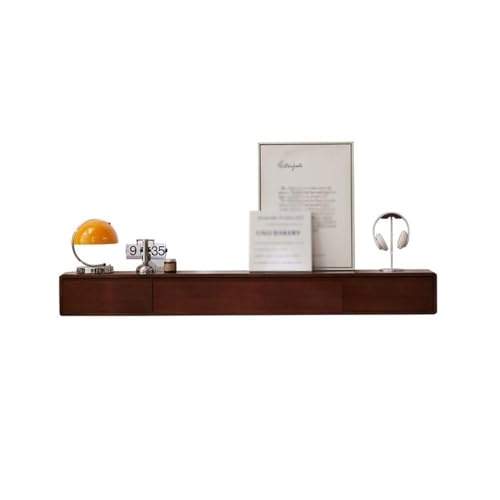SDA287MZ Tv Schrank Hängend Schwebender TV-Ständer, an der Wand montierter TV-Schrank mit 2 Schubladen, Entertainment-Medienkonsole Unterhaltungs-Medienkonsole(Bruin,Mittel) von SDA287MZ