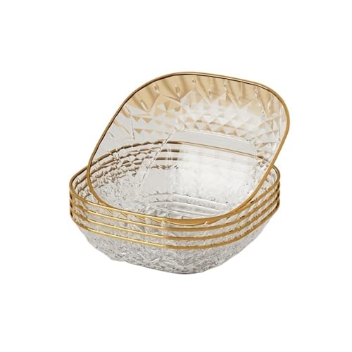 Sojasauce Schälchen 5er Set Dipschalen Obstsalatteller Rand Stapelbar Wohnzimmer Wohndekoration Geschirr Stücke Dip Schälchen(Transparent) von SDA287MZ