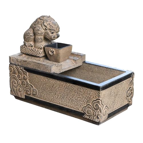 Zimmerbrunnen Wasserfall Lucky Beast Zen Flow Desktop Auto-Cycle Wasserfallbrunnen Feng Shui-Dekor for Zuhause und Büro Deko Tischbrunnen von SDA287MZ