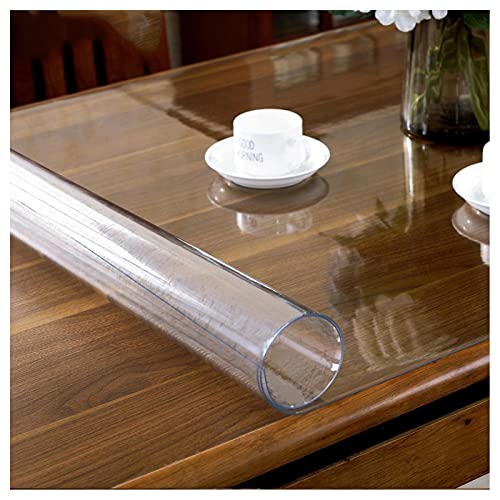 Glasklar Tischfolie, Tischdecke transparente geruchlos,durchsichtig PVC Schutzfolie Tischschutz, ölbeständig wasserdicht,für Garten/Esszimmer(Dicke:1mm,Größe:35x95cm/13.8x37.4in) von SDAFD