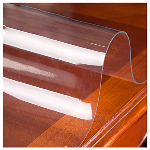 Glasklar Tischfolie, Tischdecke transparente geruchlos,durchsichtig PVC Schutzfolie Tischschutz, ölbeständig wasserdicht,für Garten/Esszimmer(Dicke:2mm,Größe:30x50cm/11.8x19.7in) von SDAFD