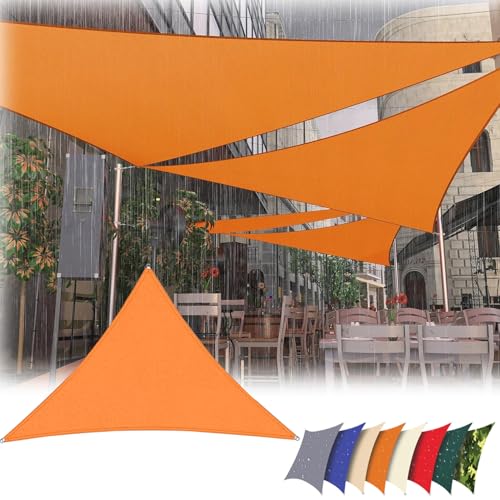 Sonnensegel Dreieckig 2m x2m x1m Wasserdicht, Sonnenschutz Segel 95% UV-Schutz,mit Spannseilen,für Außenbereich, Terrasse, Balkon, Patio,Garten, Orange von SDAFDPro