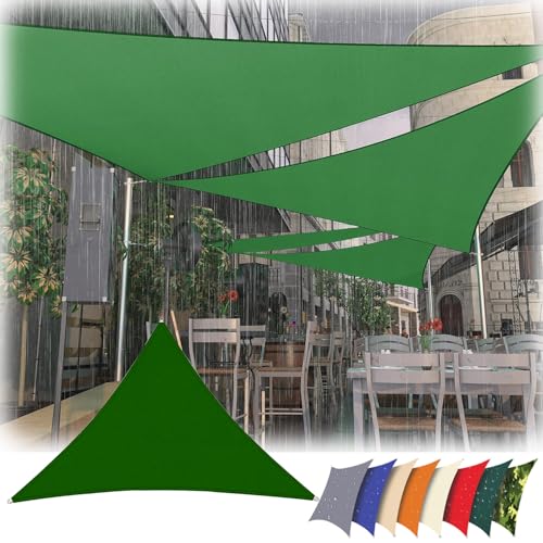 Sonnensegel Dreieckig 6m x6m x3m Wasserdicht, Sonnenschutz Segel 95% UV-Schutz,mit Spannseilen,für Außenbereich, Terrasse, Balkon, Patio,Garten, Grün von SDAFDPro