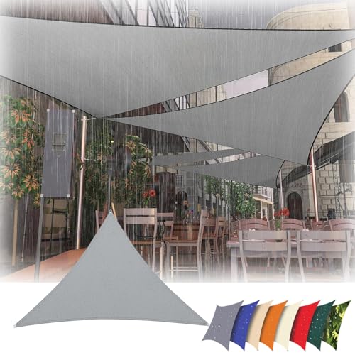 Sonnensegel Dreieckig 7m x10m x12m Wasserdicht, Sonnenschutz Segel 95% UV-Schutz,mit Spannseilen,für Außenbereich, Terrasse, Balkon, Patio,Garten, Grau von SDAFDPro