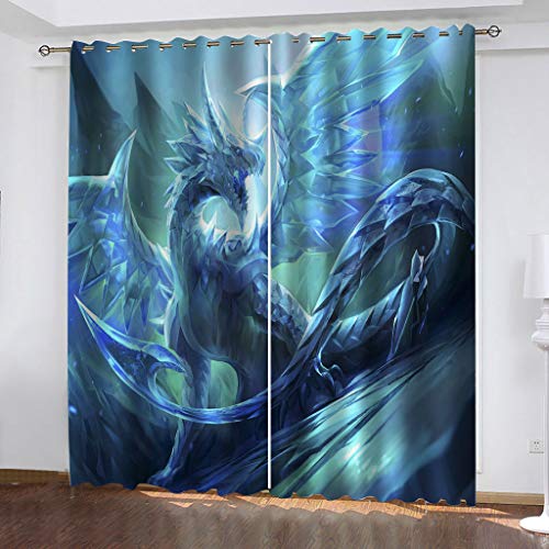 SDALD Vorhang Blickdicht Gardinen 140x160cm Blickdicht Vorhänge Kinderzimmer Thermo Gardinen für Raum Verdunkeln Ösenvorhang Cartoon Drache 2er/Set Verdunklungsgardine SDALD Vorhang Blickdicht Gardinen 140x160cm Blickdicht Vorhänge Kinderzimmer Thermo Gardinen für Raum Verdunkeln Ösenvorhang Cartoon Drache 2er/Set Verdunklungsgardine von SDALD
