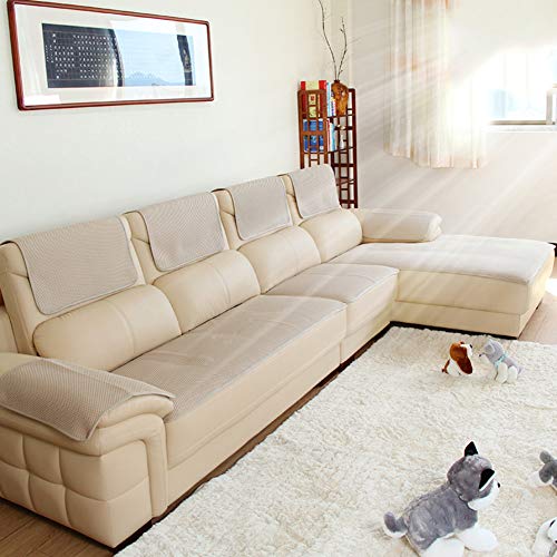 SDAMAIDENGDING Dick Sofa Abdeckung Für Ledersofa, rutschfeste Sofa Schutz Sofa Schonbezug Sofa Atmungsaktive Sofa Zu Werfen Sichern Und Armlehne Separat Erhältlich -beige 60x210cm(24x83inch) von SDAMAIDENGDING