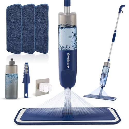Bodenwischer mit Sprühfunktion，360 Grad Rotierender Sprühwischer mit 3 Waschbaren Mikrofaser Pads，500ML Wassertank，1*Mop-Halter，Wischmopp für Schnelle Reinigung Hartholz, Marmor, Laminat, Fliesen von SDARISB