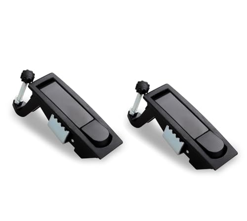 2er-Pack Kompressionsriegel aus Zinklegierung – verstellbares, flächenbündiges Hebelschloss for Schiffsschränke, Autotüren(Black Keyless,27.5mm) von SDAZHX